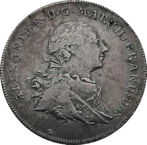 Brandenburg Konventionstaler 1766 Christian Friedrich Karl Alexander In