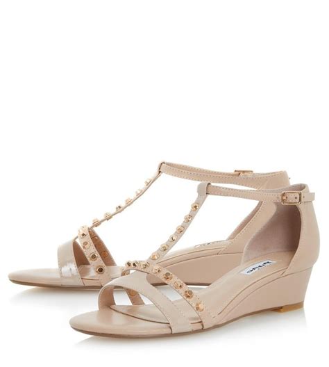 Buy Dune London Nude Leather Khala T Strap Sandal For Women Online