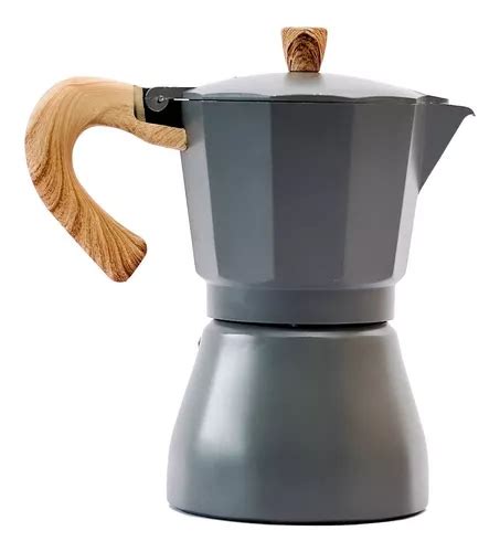 Moka Cafetera Italiana Moka 3 Tazas 150 Ml Negra Color Gris