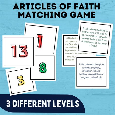 Articles of Faith Matching Game for Families | FHE Game | Articles of