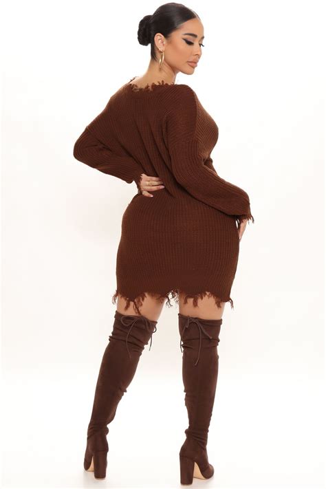 Sarabeth Sweater Mini Dress Chocolate Mini Sweater Dress Mini