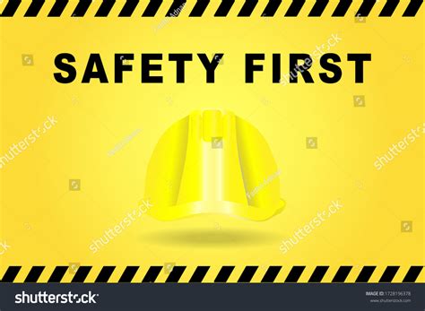 Safety First Poster Vector Eps10 Stock Vector (Royalty Free) 1728196378 ...