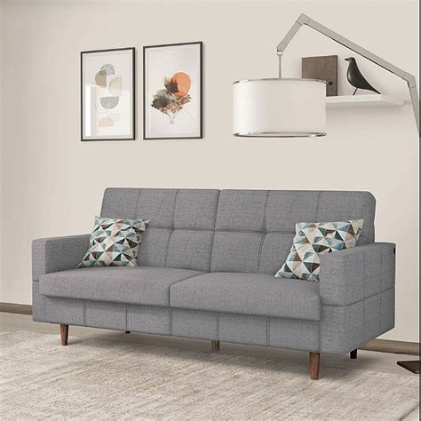 Sofa L Mojave Mt Usb Tecido Linho Linked Cinza