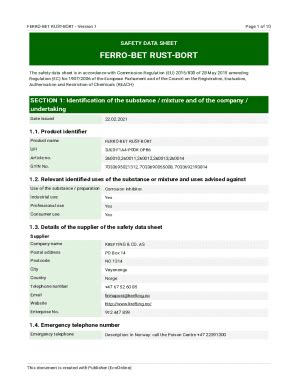 Fillable Online Safety Data Sheet According To Regulation Ec No