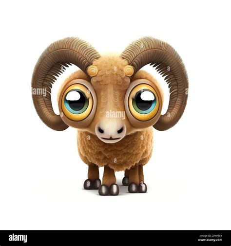 Cute Cartoon Sheep With Big Eyes