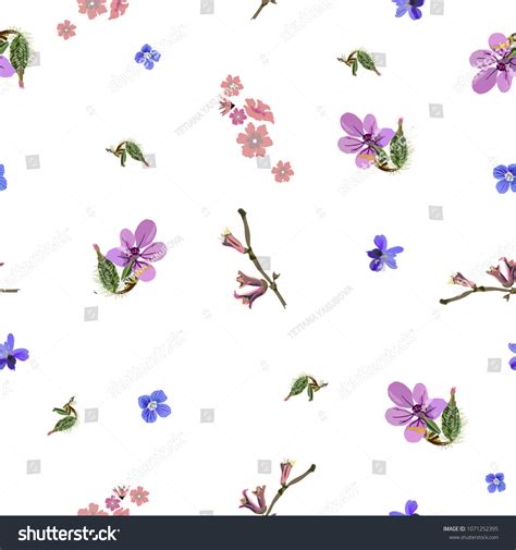 Seamless Gentle Floral Pattern Many Varieties Stock Vector Royalty