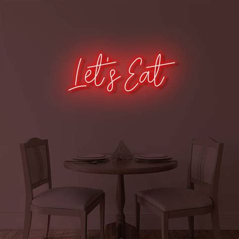 Let S Eat Led Neon Sign Neon Direct Neon Signs Restaurant Interior Design Led Neon Signs