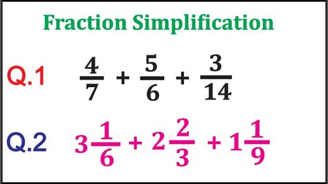 Fraction Addition Tricks How To Simplify Fractions Mixed Fraction Addition Fractions Class