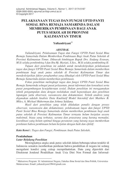 PDF PELAKSANAAN TUGAS DAN FUNGSI UPTD PANTI SOSIAL Observasi