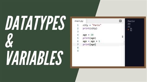 Python Tutorial For Beginners Datatypes And Variables Youtube