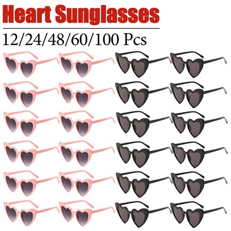 12 100 Pcs Heart Sunglasses Wedding Favors For Guests Bridal Bachelorette Party Ts Vintage