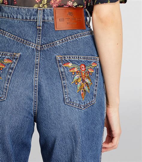 Etro Embroidered Flared Jeans Harrods Us