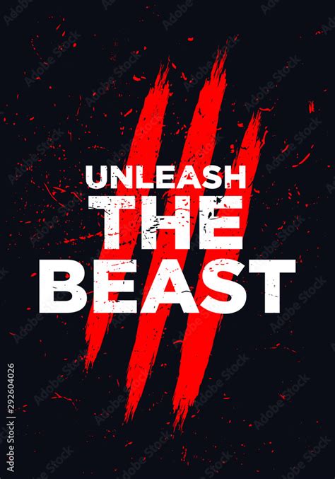 unleash the beast motivational quotes vector design Stock Vector ...