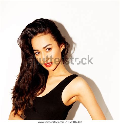 Sexy Brunette Black Swimsuit Beach Summer Stock Photo Shutterstock