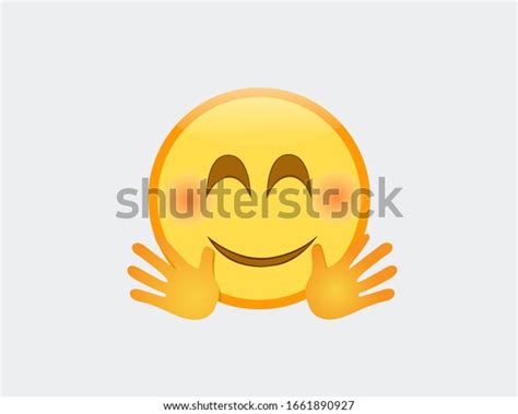 Vector Illustration Emoji Hugging Face เวกเตอร์สต็อก ปลอดค่าลิขสิทธิ์