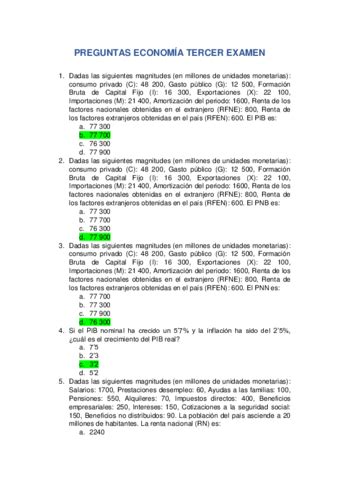 PREGUNTAS ECONOMIA TERCER EXAMEN Pdf