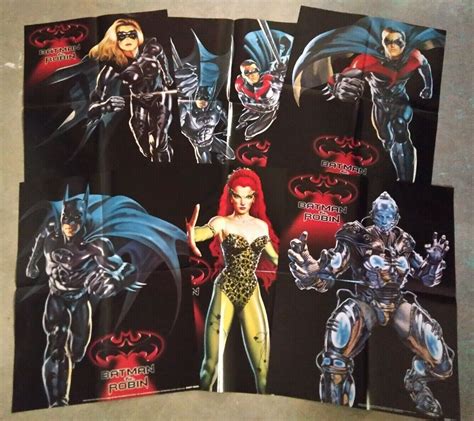 Batman & Robin 1997 Movie 6 Poster Promotional Set Batgirl, Poison Ivy, MrFreeze | Comic ...