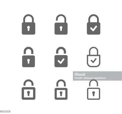 Ilustración De Conjunto De Iconos Del Vector De Bloqueo De Seguridad Web Seguridad Seguridad Web