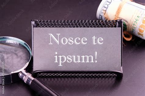 Latin Proverb Nosce Te Ipsum Know Yourself On The Business Card Next