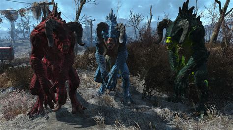 Image Fo4 Chameleon Deathclaw Line Up Fallout Wiki Fandom