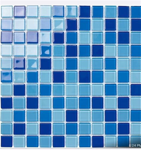 Glass Crystal Blue Mosaic For Swimming Pool Tiling Thickness 4mm At