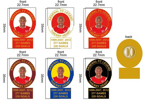 Arsenal FC Legends Series - Thierry Henry | FOOTBALL-PINS-BADGES