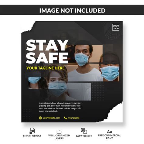 Premium Psd Virus Warning Social Media Square Flyer