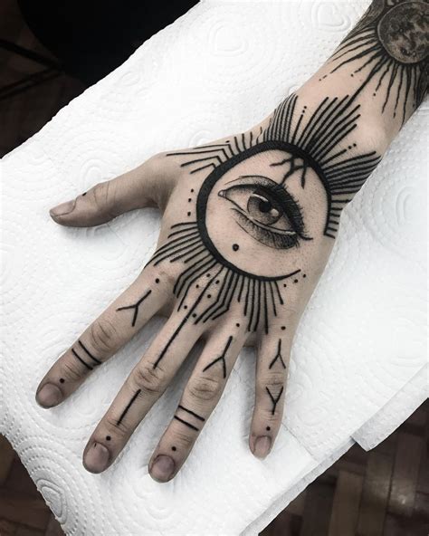 Eye Tattooed On Hand Artist Henry Schneider Tattoo Main Full Hand