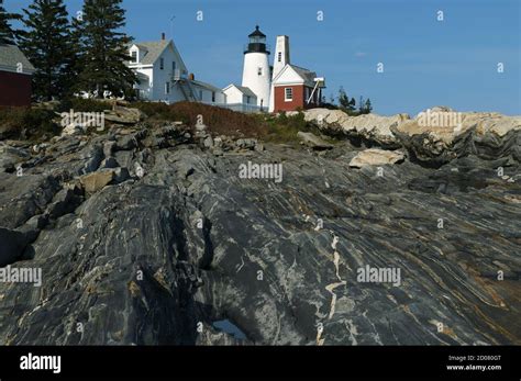 Pemaquid Point Lighthouse Is Located On Top Of Unique Metamorphic Rock