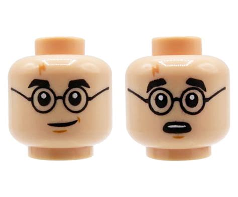 Lego Minifigure Head Man Light Nougat Glasses Extra Extra Bricks