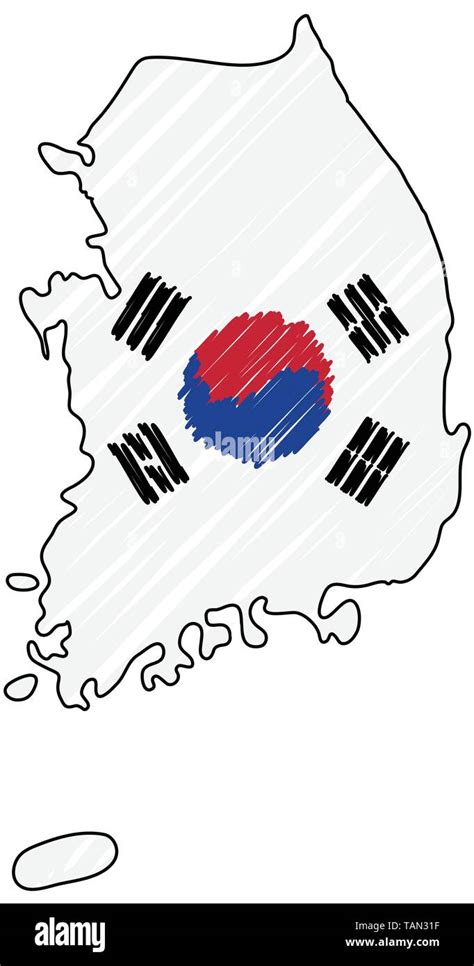 Bandera De Corea Del Sur Para Colorear