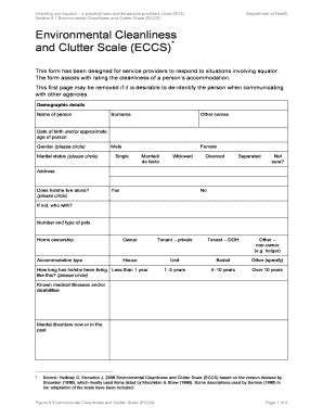 Fillable Online Environmental Cleanliness And Clutter Scale Fax Email