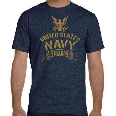 Officially Licensed Us Navy Veteran T Shirt With Eagle Emblem Graphic Apparel