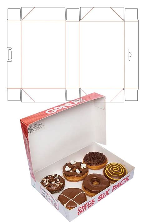 6 Pack Donuts Box 12 Pack Donuts Box Egg Packaging Print Packaging