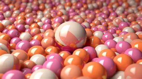 Orange And Pink Spheres In 3d Rendering Background 3d Bubble Sphere