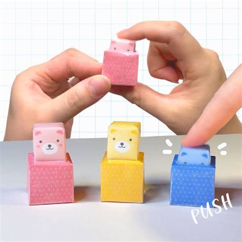 DIY Mini Squishy Push Pop Box [FREE TEMPLATE] | Pop box, Fun easy ...