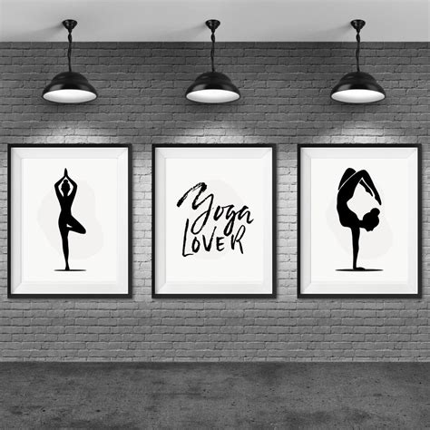 Yoga Wall Art Printable Set of 7 Plus BONUS 3 Wall Prints Yoga Poses ...