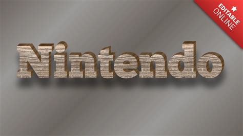 Nintendo 3D Texture Bois Générateur d effet de texte