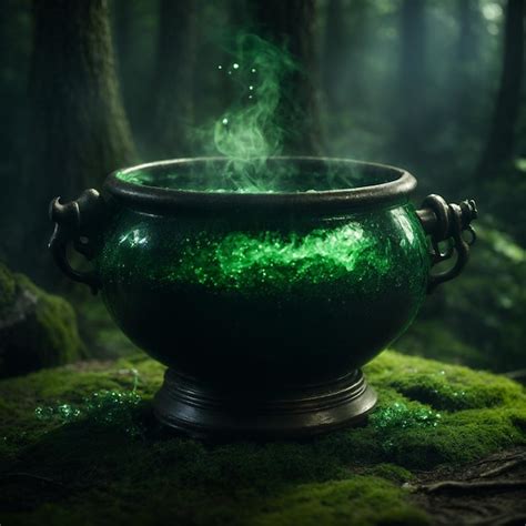 Premium Ai Image Witchs Cauldron With Bubbling Potion Closeupperfect For Halloween