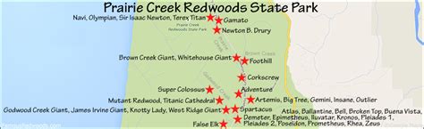 Prairie Creek Redwoods State Park Map Maping Resources