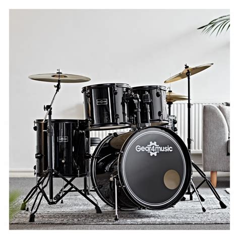 Full Size 5 Piece Beginners Drum Kit BDK 1 By Gear4music Black At