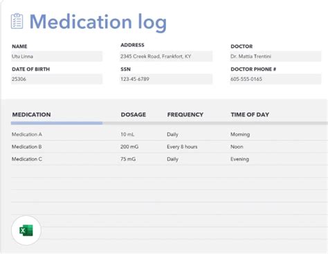 Download Printable Medication Administration Record Template Excel Wps Pdf Blog