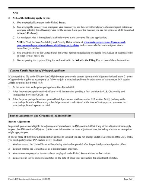 Download Instructions For Uscis Form I 485 Supplement A Adjustment Of