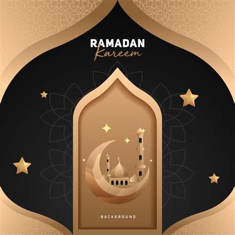 Design de banner do ramadã lua crescente dourada e mesquita