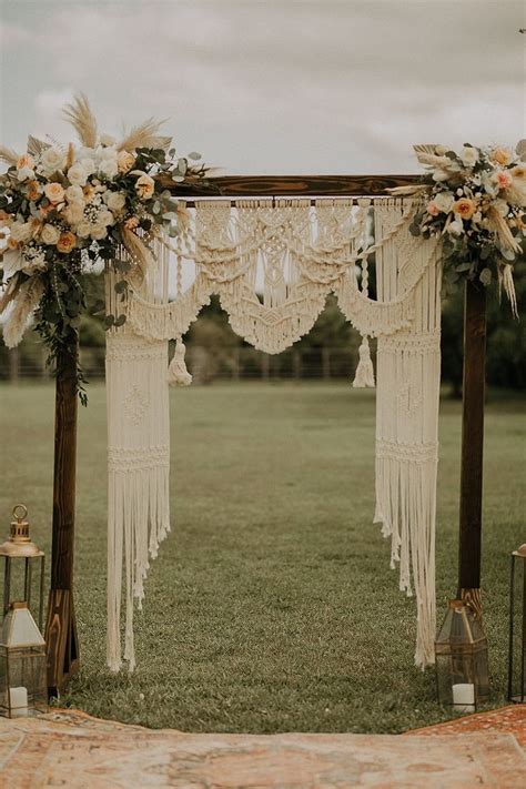 Boho Macrame Wedding Backdrop Ceremony Backdrop Wedding Arch Bohemian Wedding Etsy