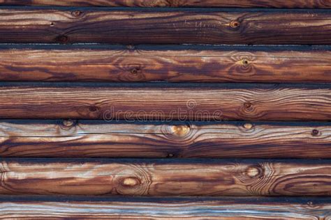 Dark Brown Wood Log Wall of an Aging Log Cabin for Texture, Background ...