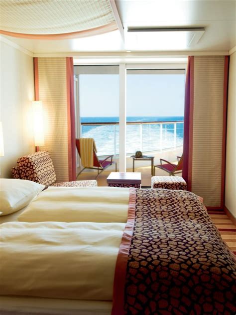 Two Beds In A Hotel Room With Ocean View