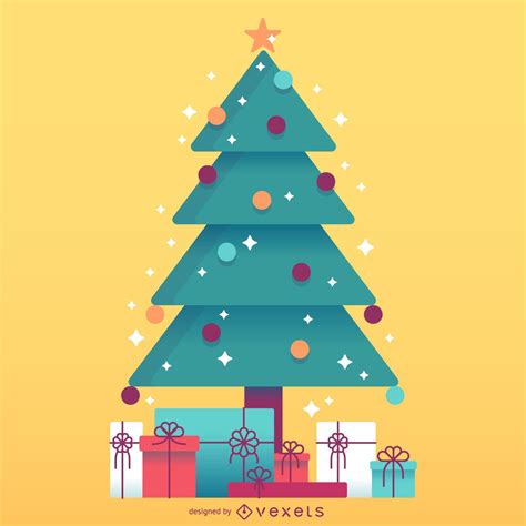 Descarga Vector De Rbol De Navidad Con Ilustraci N De Regalos