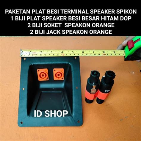 Jual PLAT BESI MODEL CEKUNG BESAR TERMINAL SPEAKER SPEAKON JAK JEK