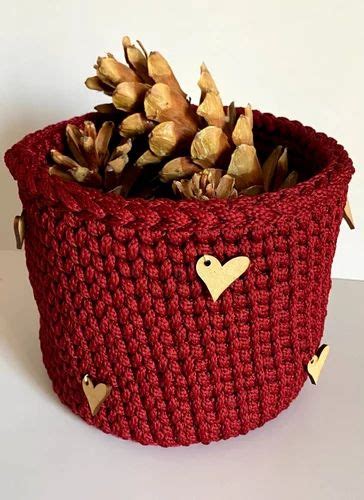 Maroonbase Maroon Pp Rope Weaved T Basket Sizedimension 10inch